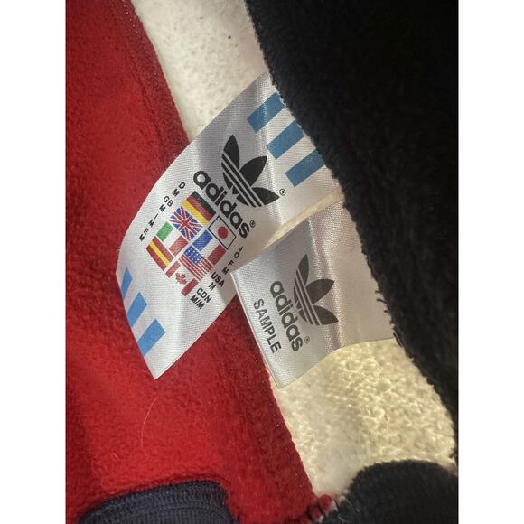 Adidas Originals Trefoil Red Navy SAMPLE Hoodie Hooded Sweatshirt Rare Prototype - Picture 15 of 16